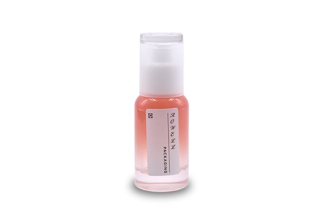 Gradient Pink Glass Lotion Bottle